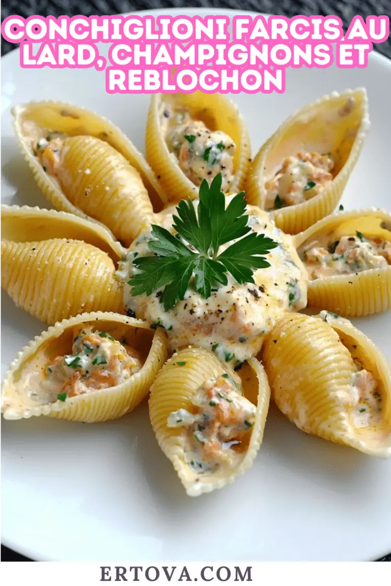 Conchiglioni Farcis au Lard, Champignons et Reblochon : Un Plat Gourmand et Reconfortant