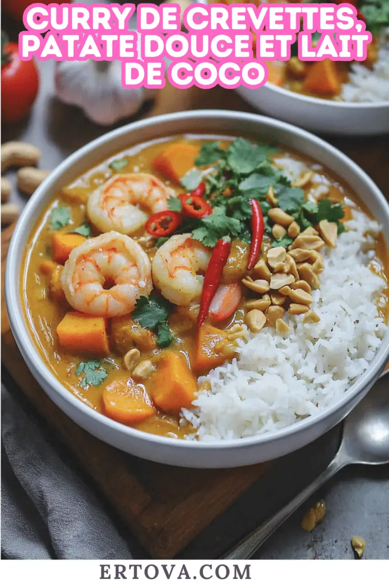 Curry de Crevettes, Patate Douce et Lait de Coco : Exotisme et Douceur dans votre Assiette