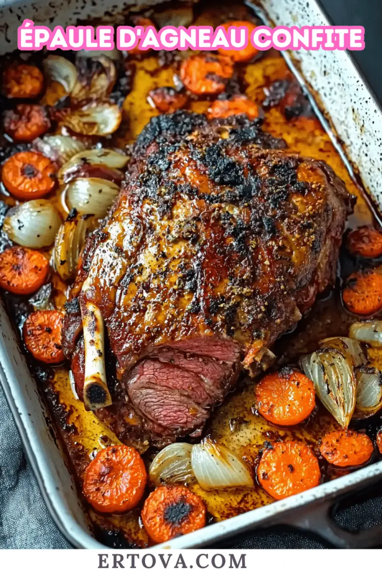 Épaule d’Agneau Confite au Four : Un Plat Tendre et Savoureux