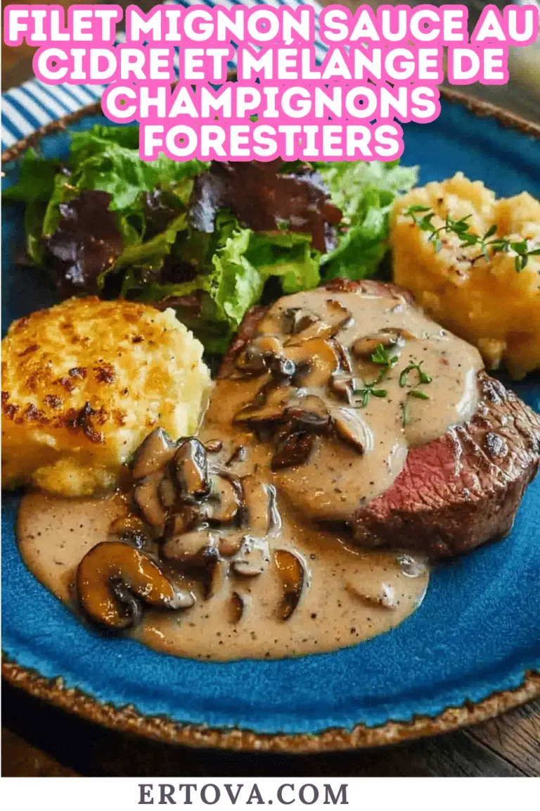 Filet Mignon Sauce au Cidre et Mélange de Champignons Forestiers : Un Plat Automnal Savoureux