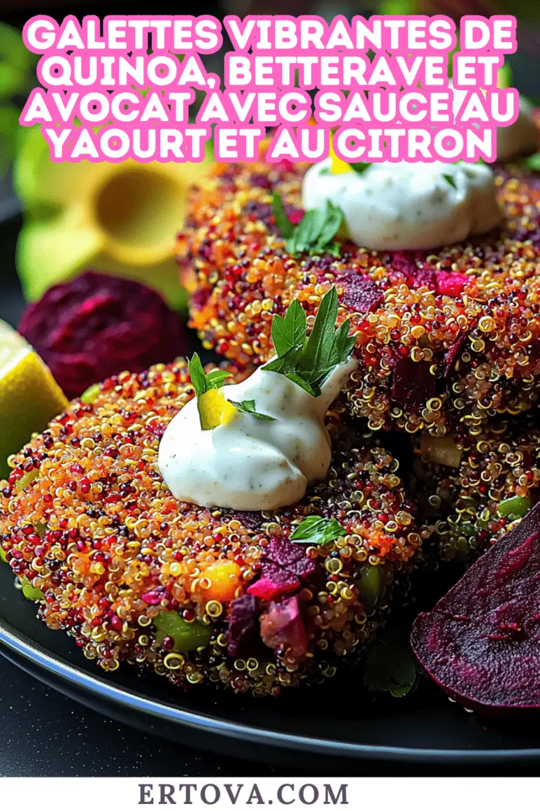 Galettes Vibrantes de Quinoa, Betterave et Avocat avec Sauce au Yaourt et au Citron : Un Festin de Couleurs et de Saveurs !
