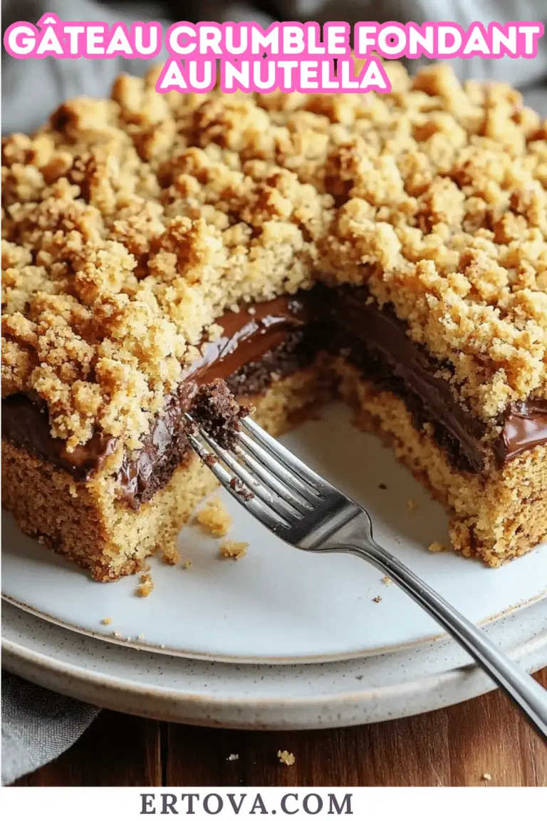 Gâteau Crumble Fondant au Nutella : Un Dessert Irrésistible pour les Gourmands