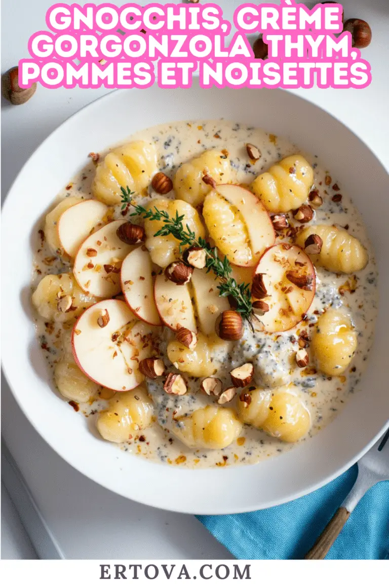 Gnocchis, Crème Gorgonzola/Thym, Pommes et Noisettes : Un Plat Rapide et Savoureux