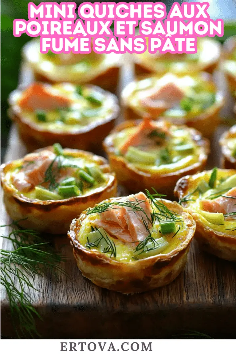 Mini Quiches aux Poireaux et Saumon Fumé sans Pâte : Une Entrée Légère et Savoureuse