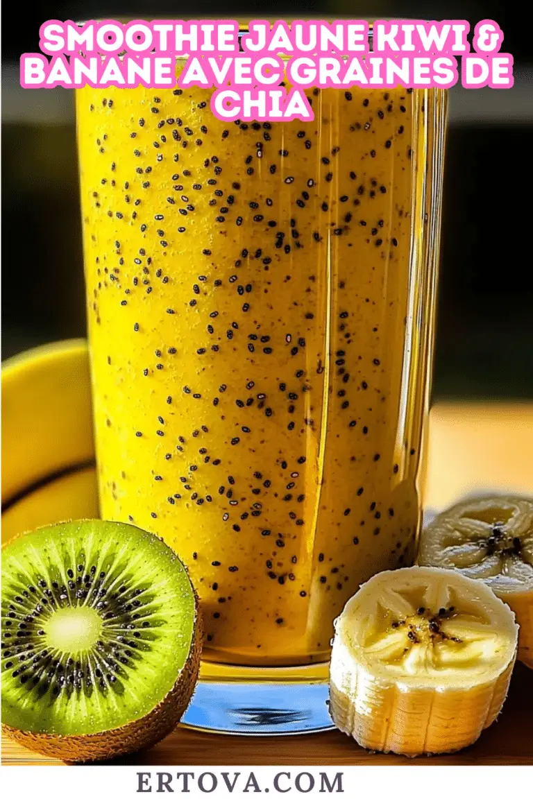 Smoothie Jaune Kiwi & Banane avec Graines de Chia : Une Boisson Saine et Rafraîchissante