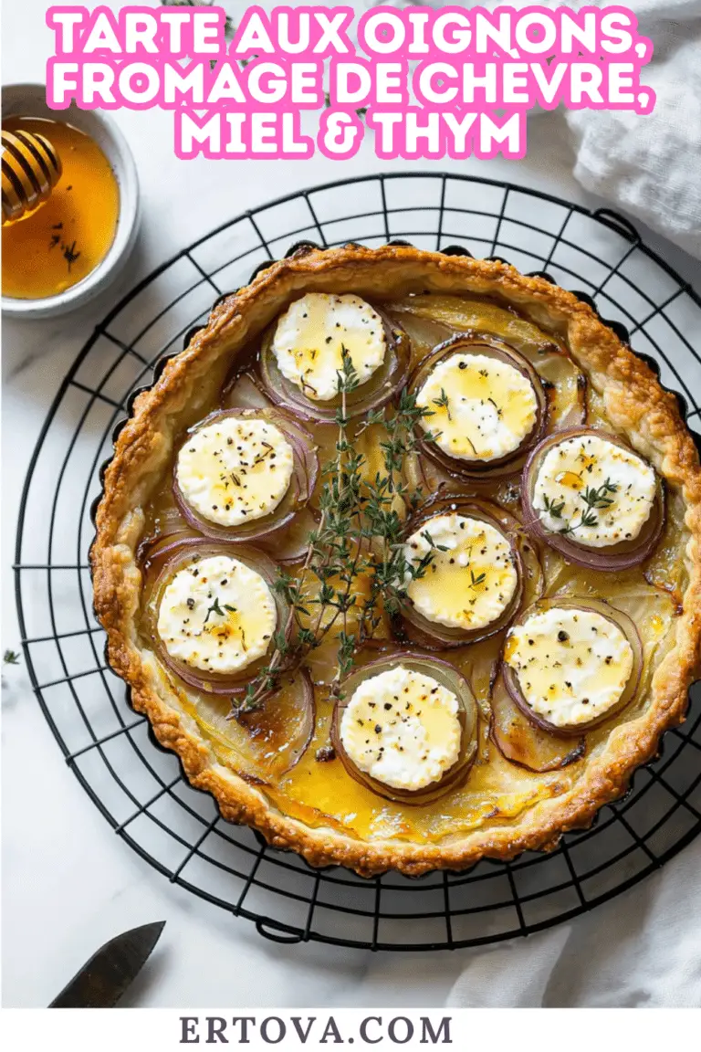 Tarte aux Oignons, Fromage de Chèvre, Miel & Thym : Une Explosion de Saveurs Sucrées-Salées