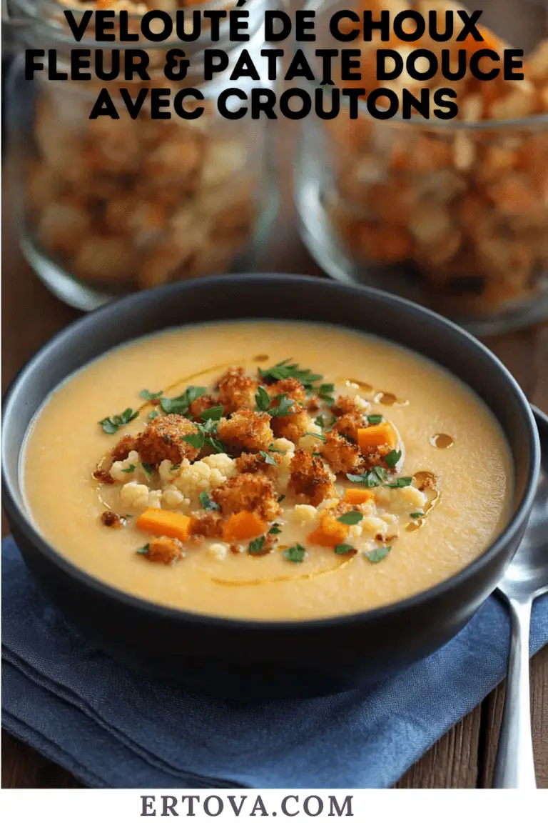 Velouté de Chou-fleur et Patate Douce avec Croûtons : Douceur et Croquant pour un Repas Réconfortant