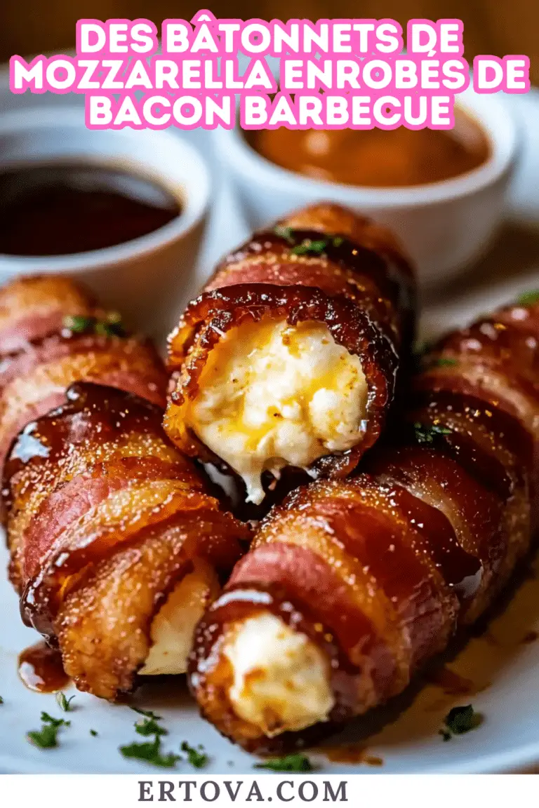 Bâtonnets de Mozzarella Enrobés de Bacon Barbecue : L’Apéritif Croustillant et Fondant