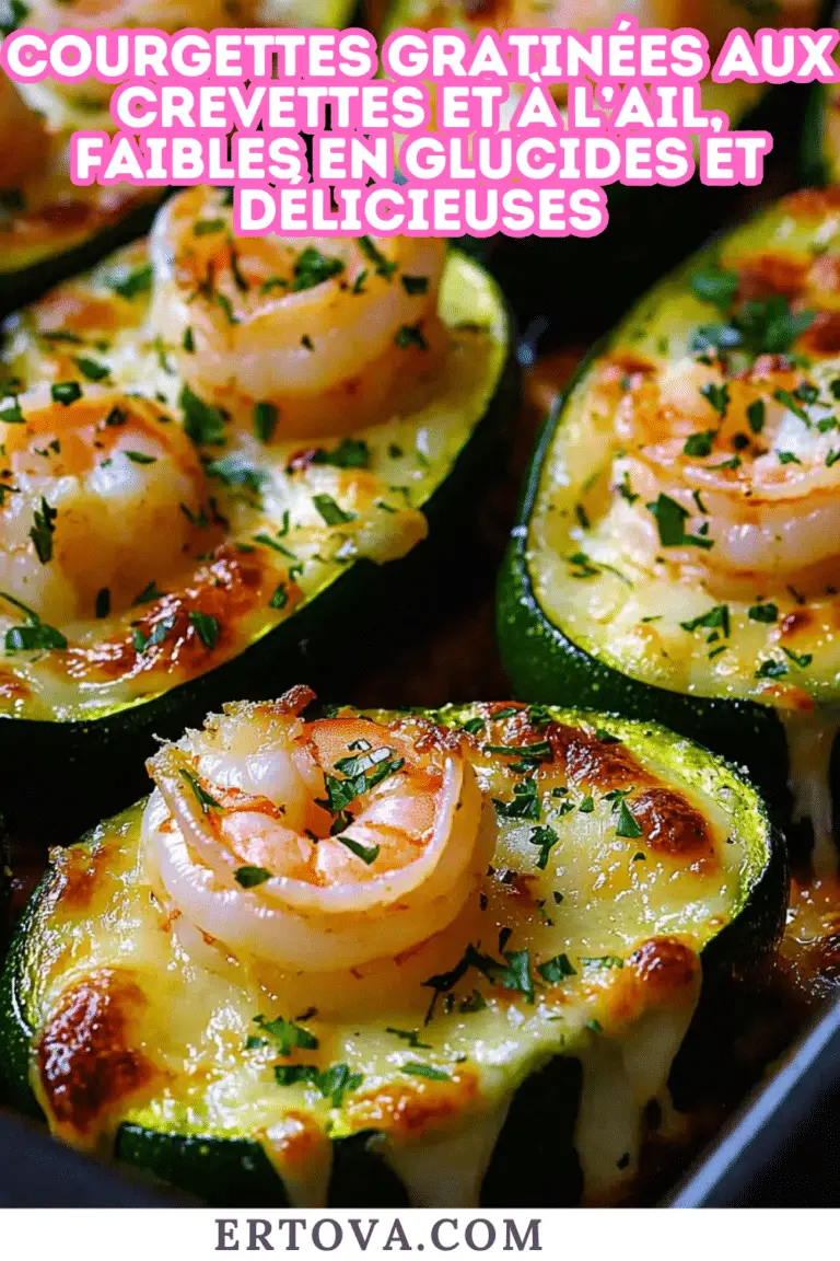 Courgettes gratinées aux crevettes et à l’ail, faibles en glucides et délicieuses