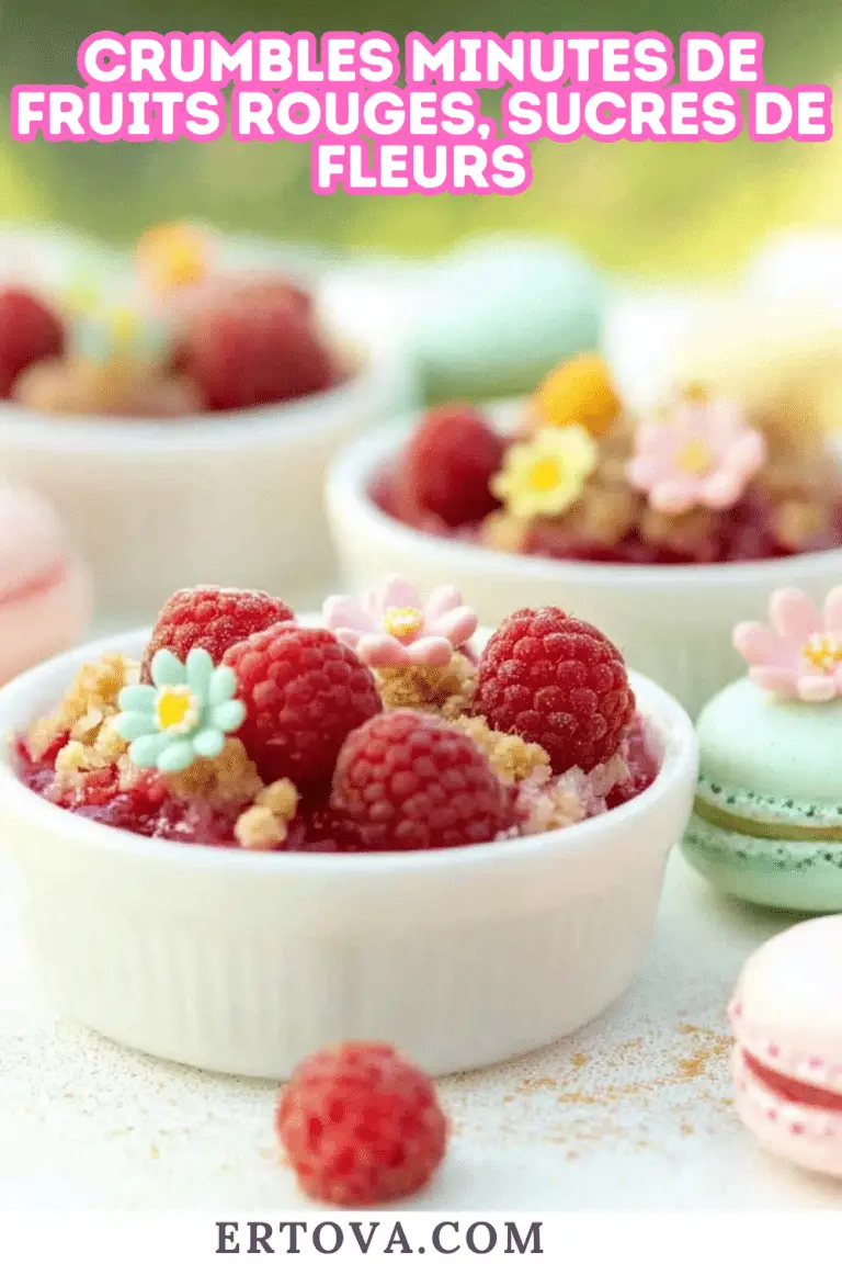 Crumbles minutes de fruits rouges, sucres de fleurs
