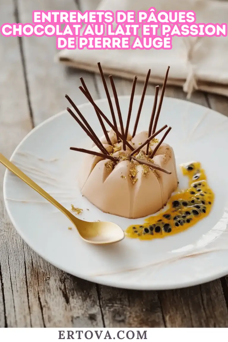 Entremets de Pâques chocolat au lait et passion de Pierre Augé