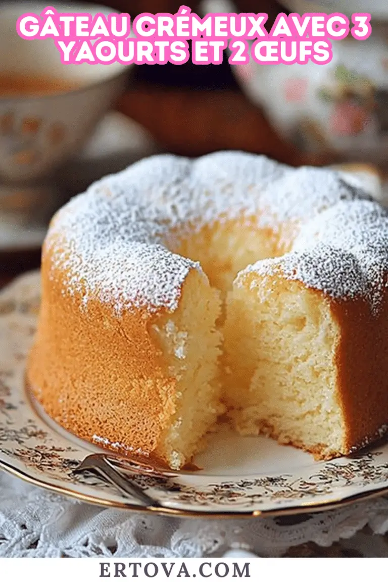 Gâteau Crémeux avec 3 Yaourts et 2 Œufs