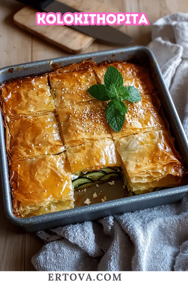 Kolokithopita : Le Feuilleté Grec aux Courgettes et à la Feta, Croustillant, Fondant et Parfumé !