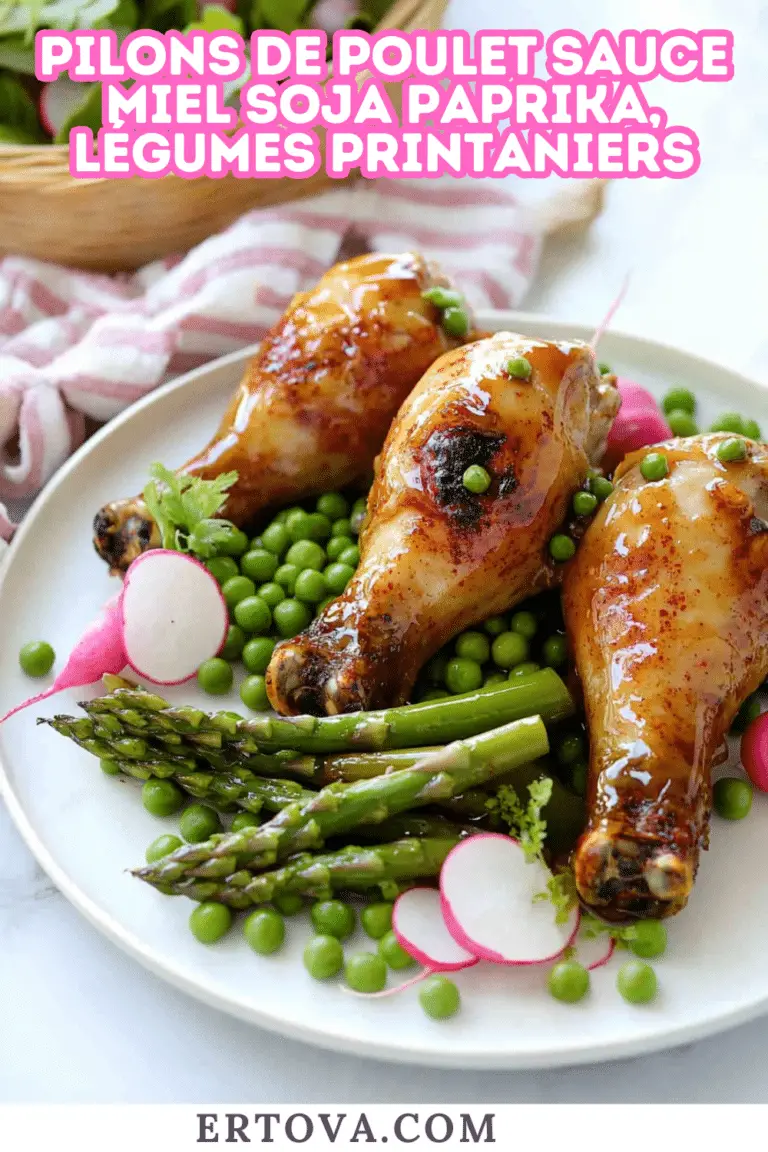 Pilons de Poulet Sauce Miel Soja Paprika, Légumes Printaniers : Une Explosion de Saveurs Printanières