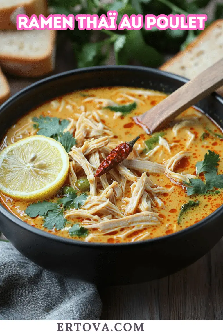 Ramen Thaï au Poulet : Un Bouillon Crémeux et Épicé, Facile et Rapide pour un Voyage Culinaire Express !