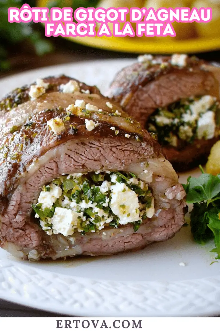 Rôti de Gigot d’Agneau Farci à la Feta : Un Festin Méditerranéen Savoureux et Moelleux !