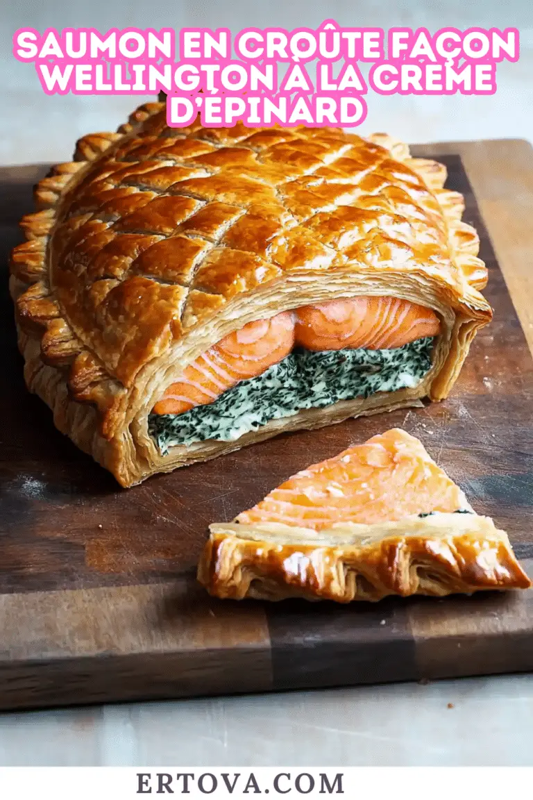 Saumon en Croûte Façon Wellington à la Crème d’Épinards : Un Festin Marin Élégant