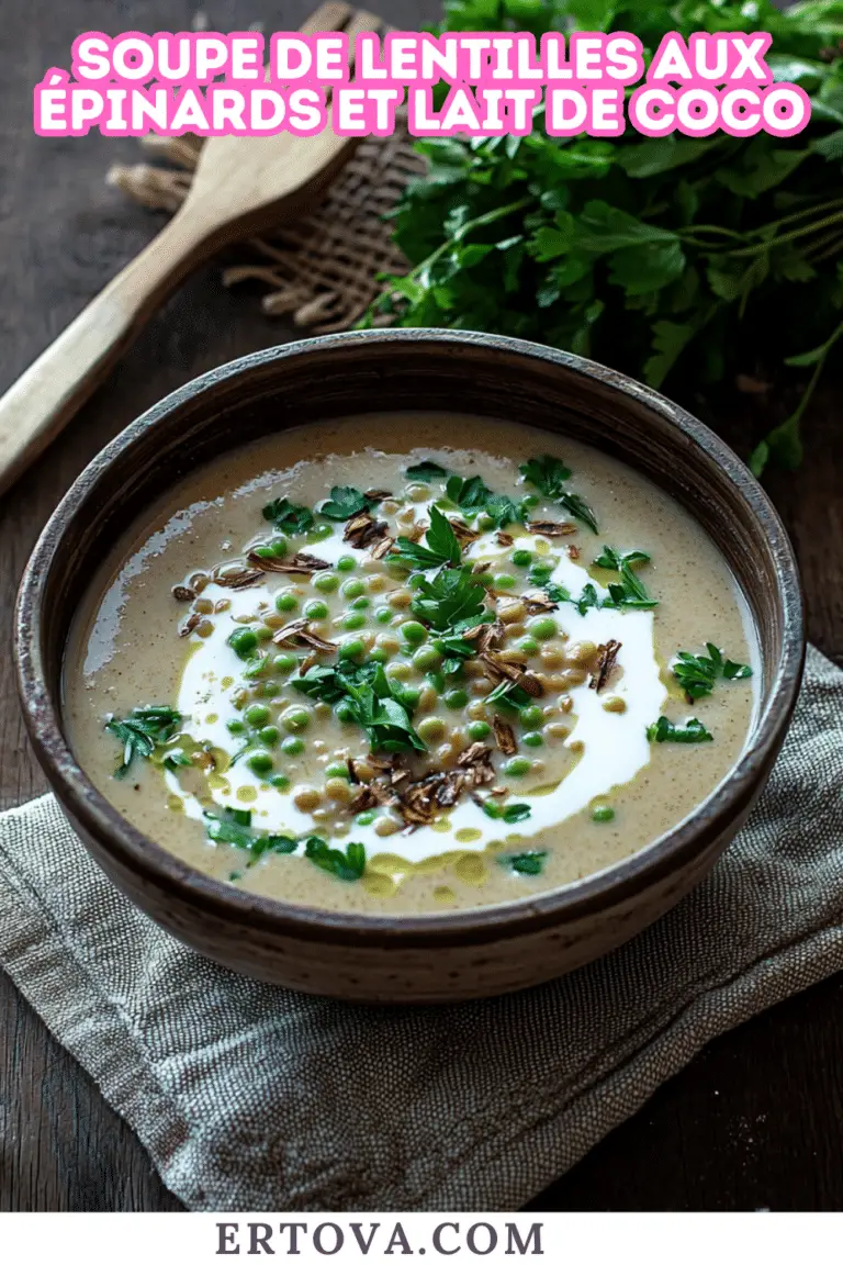 Soupe de Lentilles aux Épinards et Lait de Coco : Un Voyage Gourmand et Réconfortant
