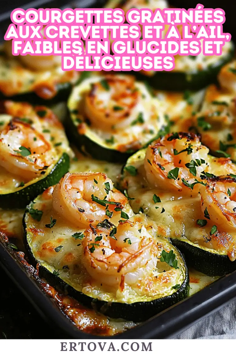 Courgettes gratinées aux crevettes et à l’ail, faibles en glucides et délicieuses