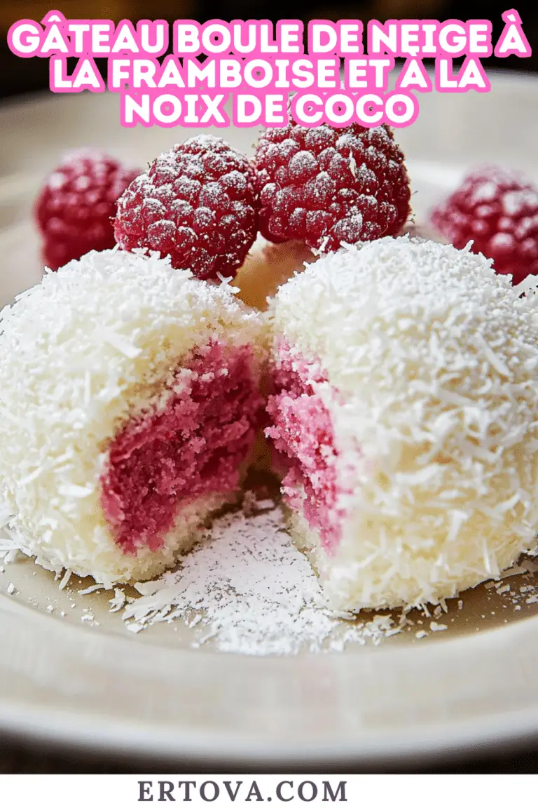 Gâteau Boule de Neige à la Framboise et à la Noix de Coco