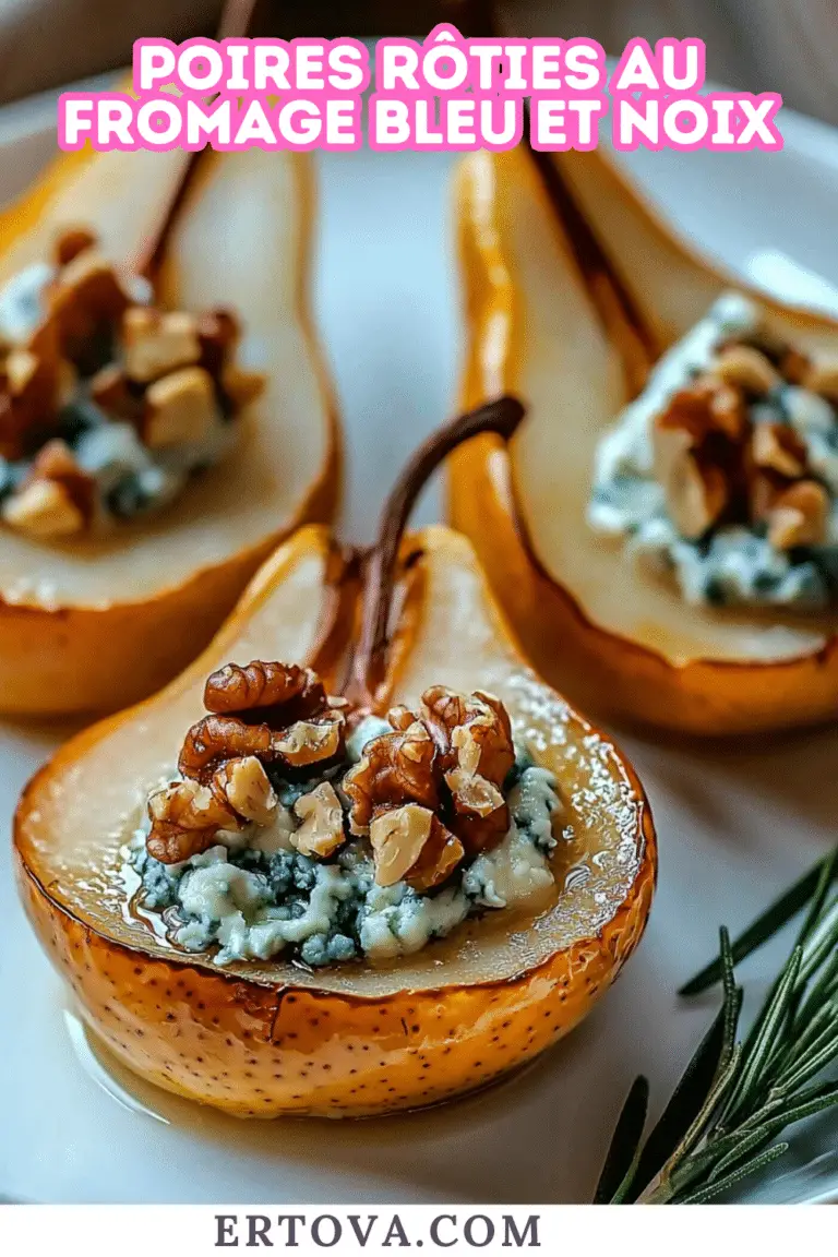Poires Rôties au Fromage Bleu et Noix
