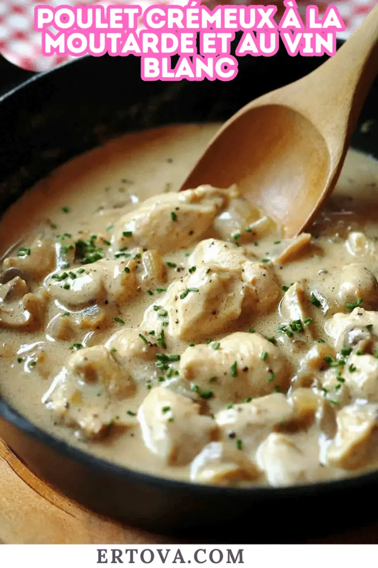 Poulet crémeux à la moutarde et au vin blanc