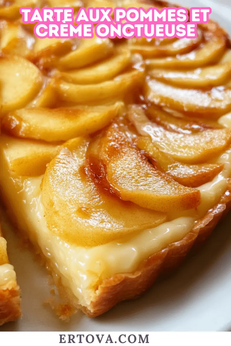 Tarte aux pommes et crème onctueuse