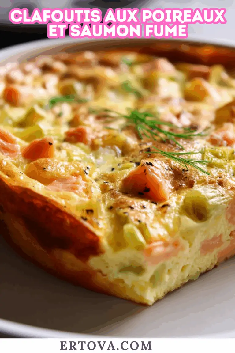 Clafoutis aux poireaux et saumon fumé