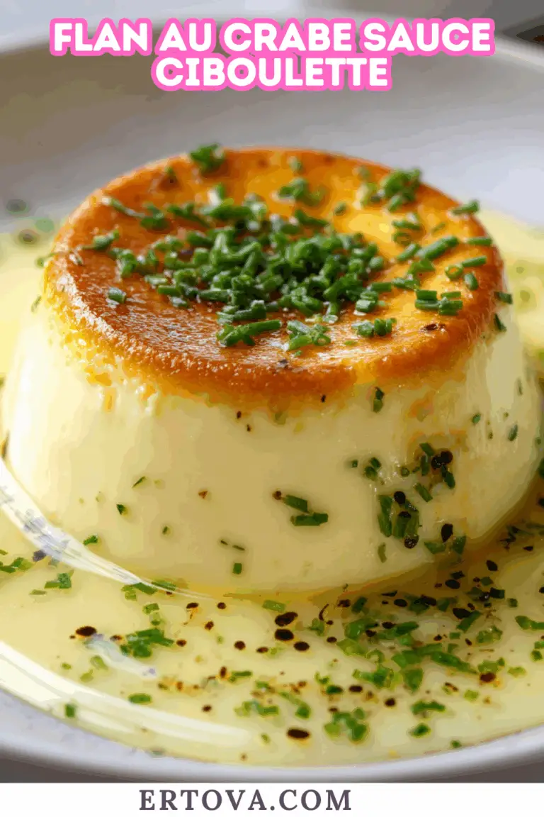 Flan au crabe sauce ciboulette
