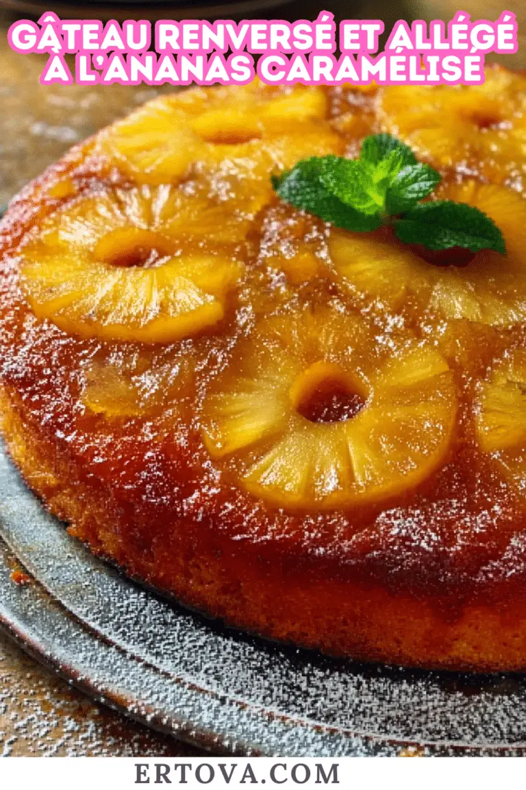 Gâteau renversé et allégé à l’ananas caramélisé