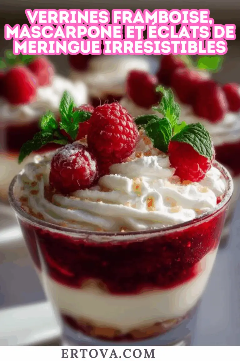 Verrines framboise, mascarpone et éclats de meringue irrésistibles