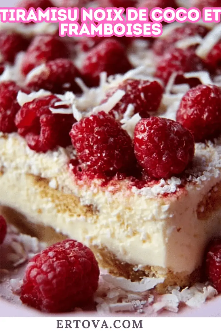 TIRAMISU NOIX DE COCO ET FRAMBOISES