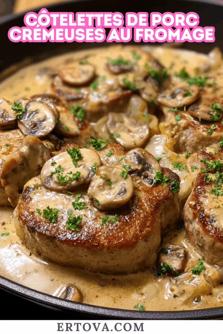 Côtelettes de porc crémeuses au fromage