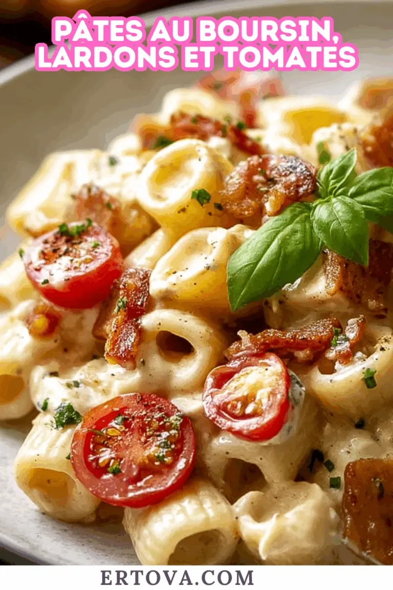 Pâtes au Boursin, Lardons et Tomates