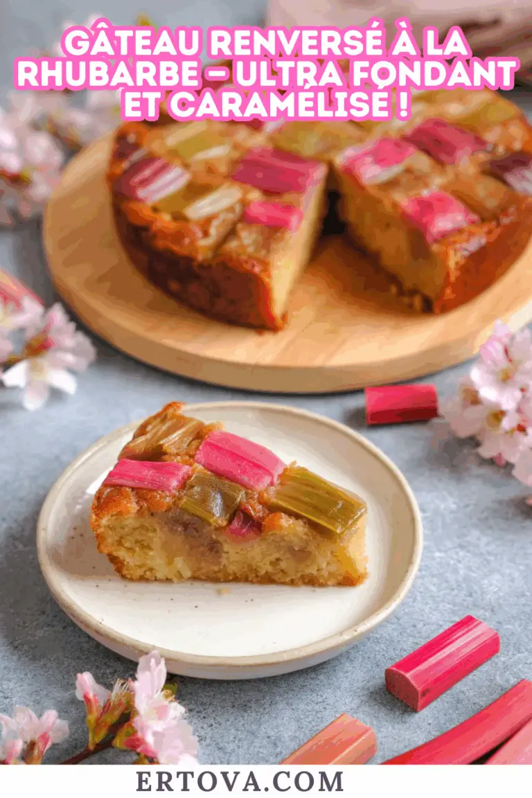 Gâteau Renversé à la Rhubarbe : Un Dessert Fondant, Caramélisé et Plein de Charme Rustique