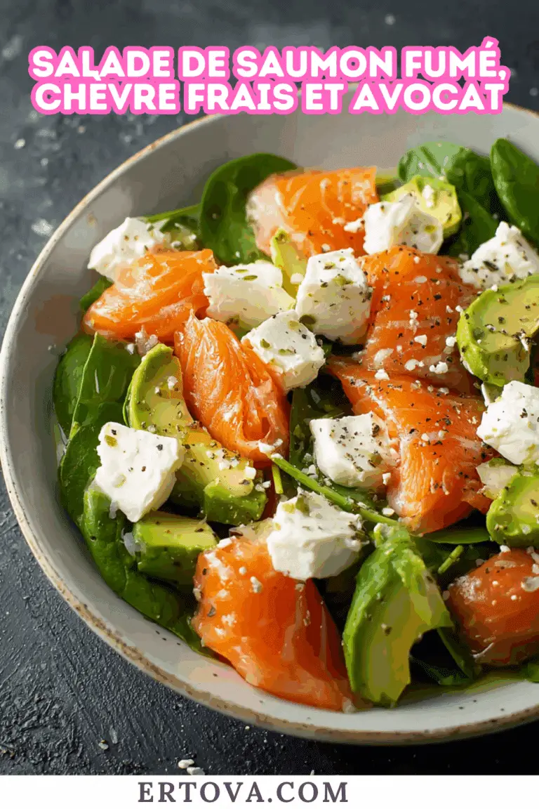 Salade de Saumon Fumé, Chèvre Frais et Avocat
