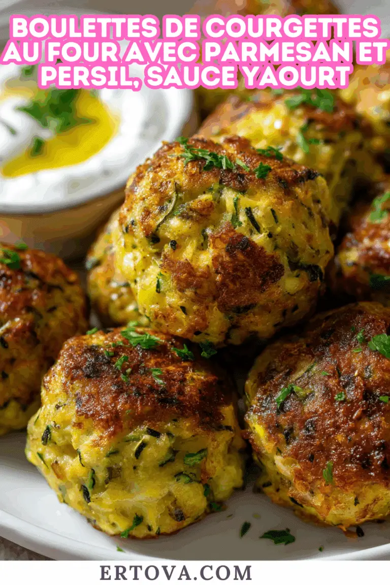 Boulettes de Courgettes au Four avec Parmesan et Persil, Sauce Yaourt