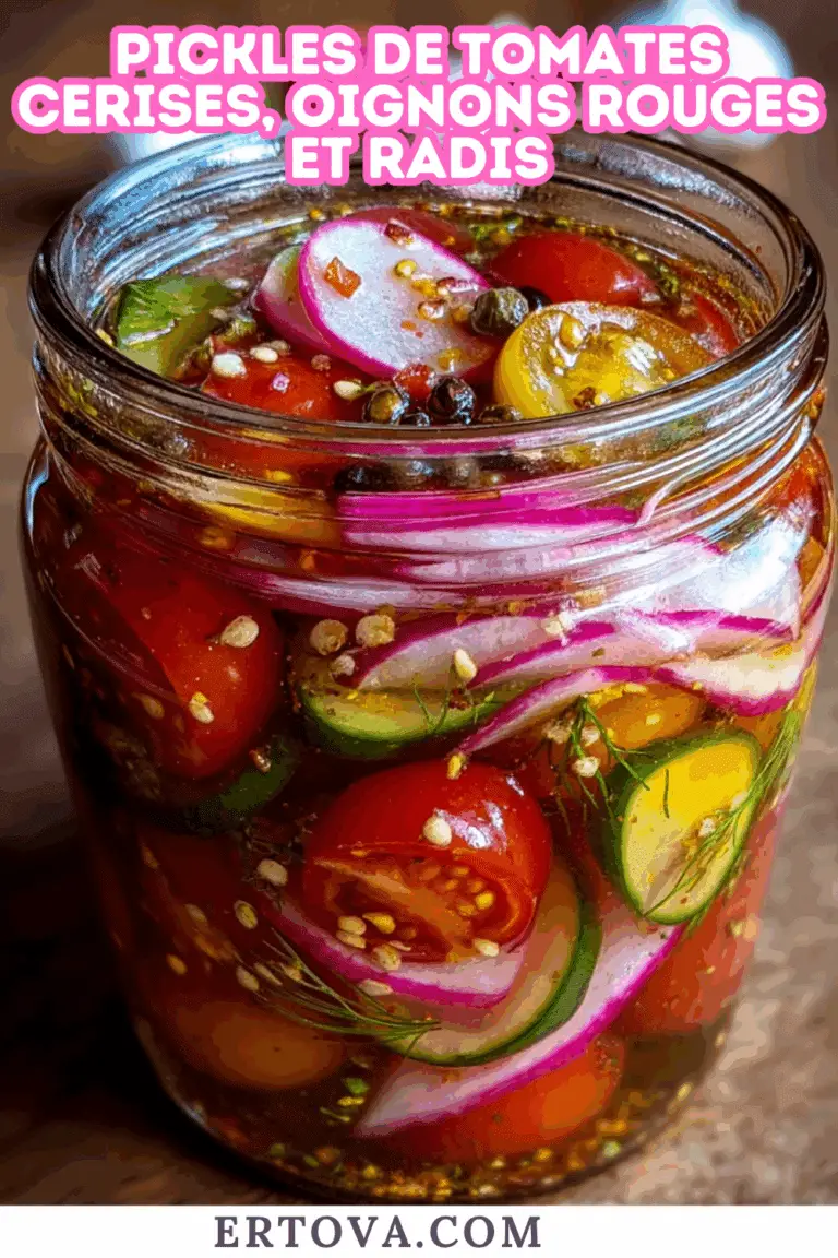 Pickles de Tomates Cerises, Oignons Rouges et Radis