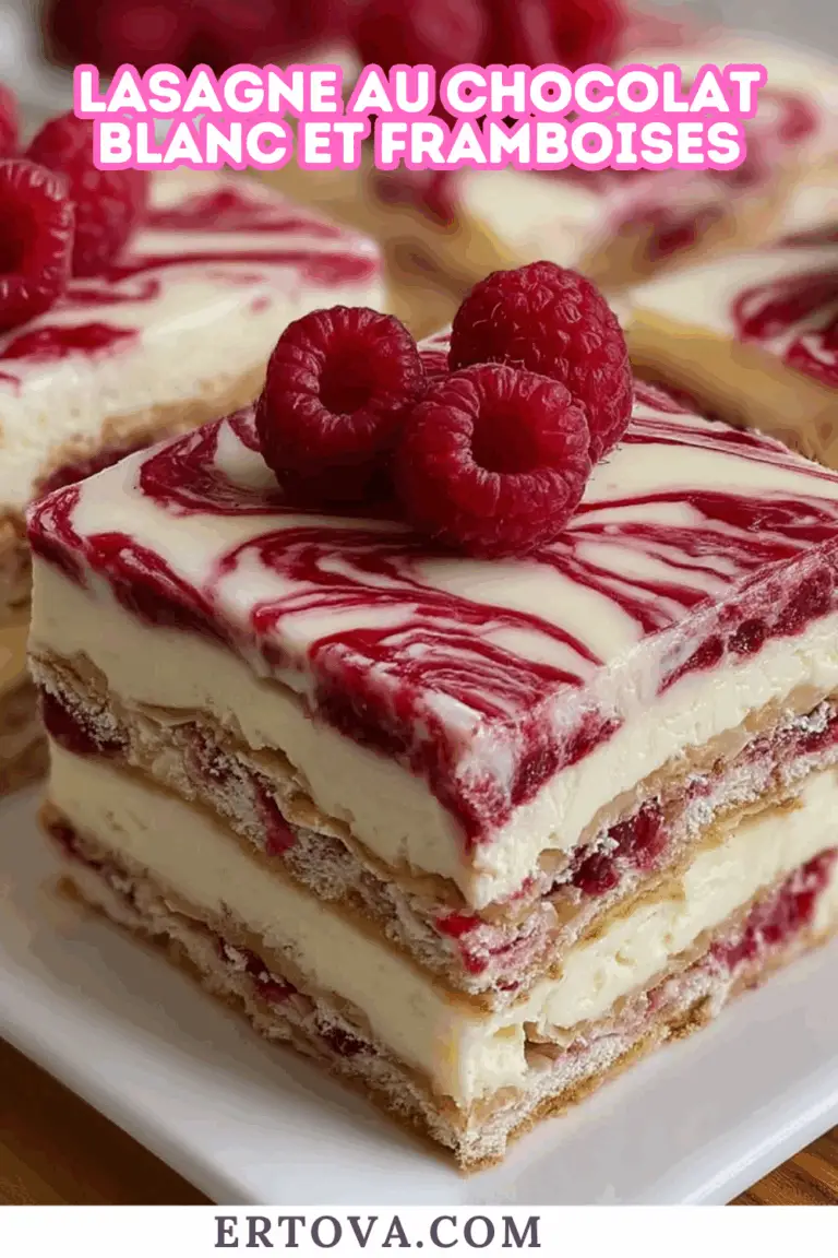 Lasagne au chocolat blanc et framboises