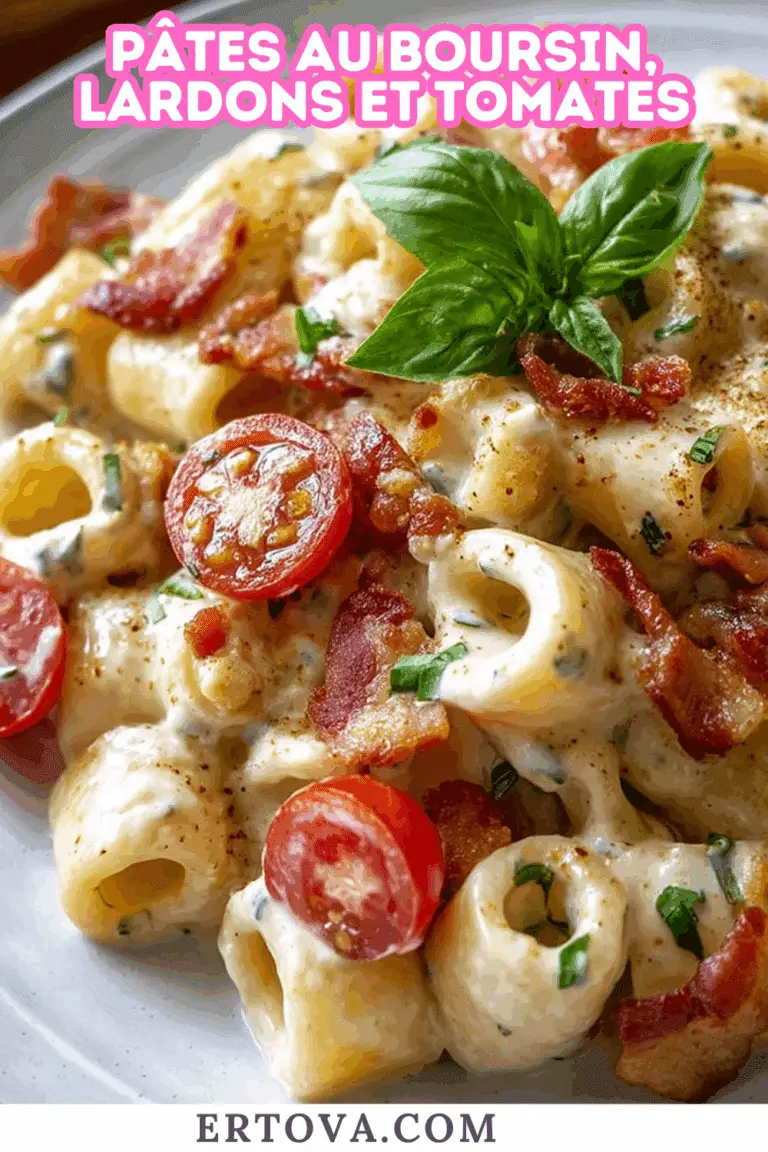 Pâtes au Boursin, Lardons et Tomates