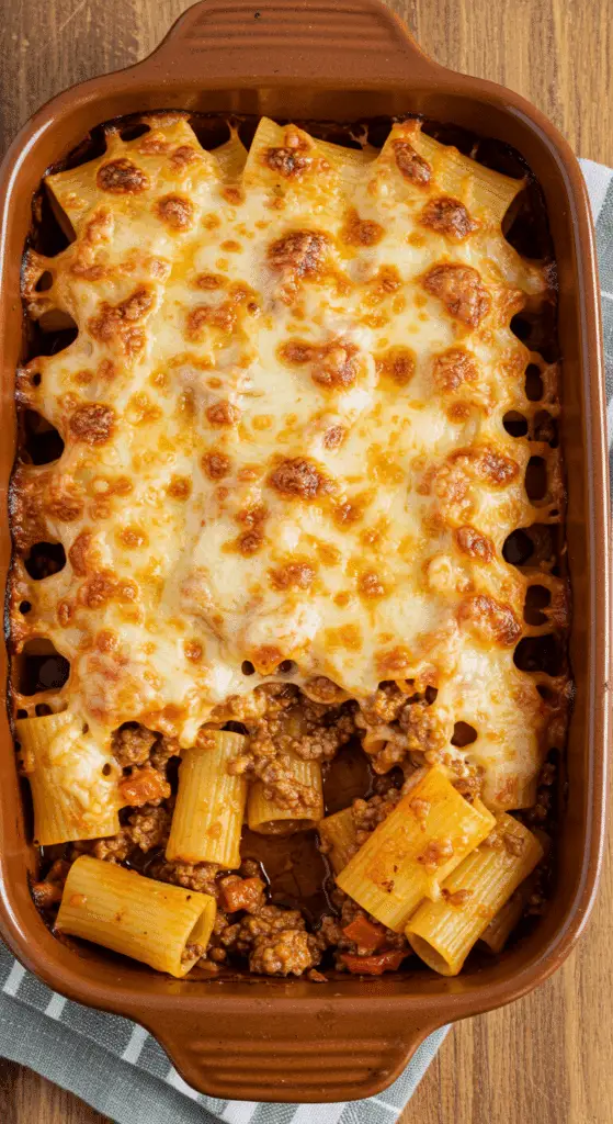 Pâtes en nid d'abeille garnies de viande et fromage