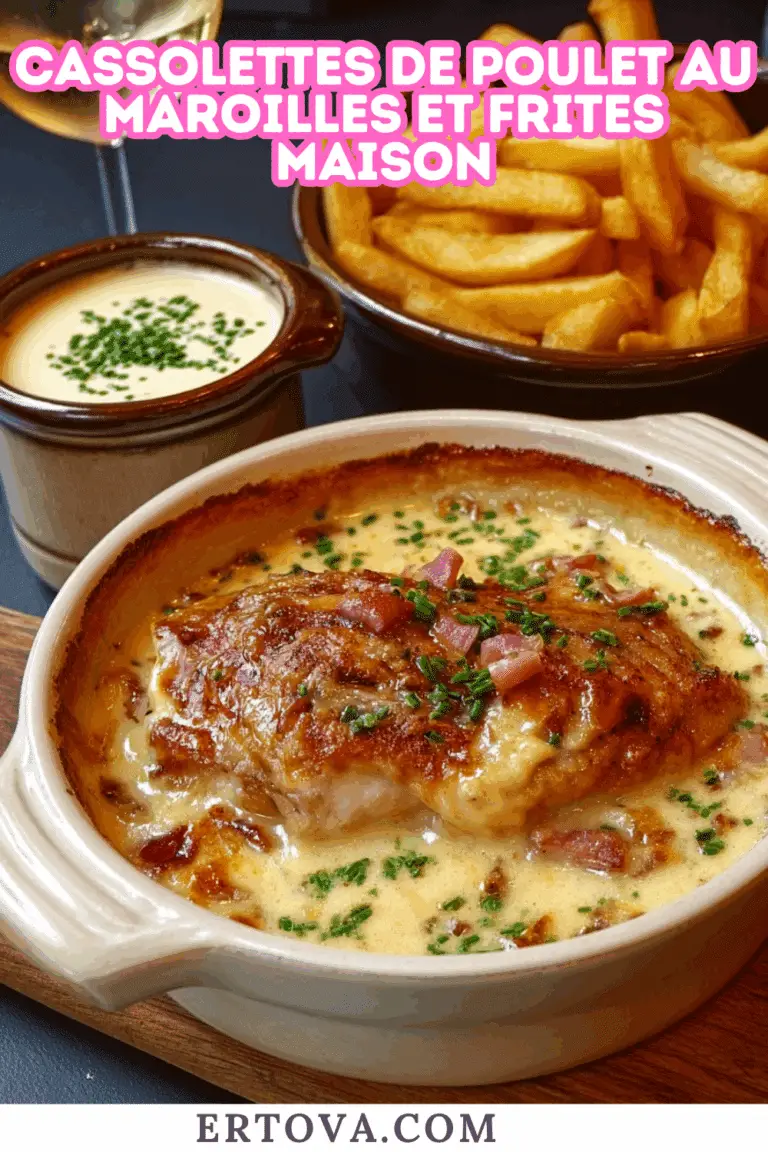 Cassolettes de Poulet au Maroilles avec Frites Maison