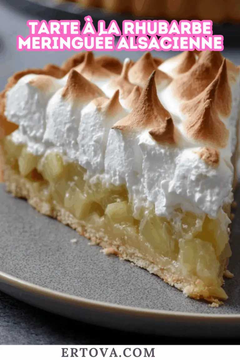 Tarte à la rhubarbe meringuée alsacienne