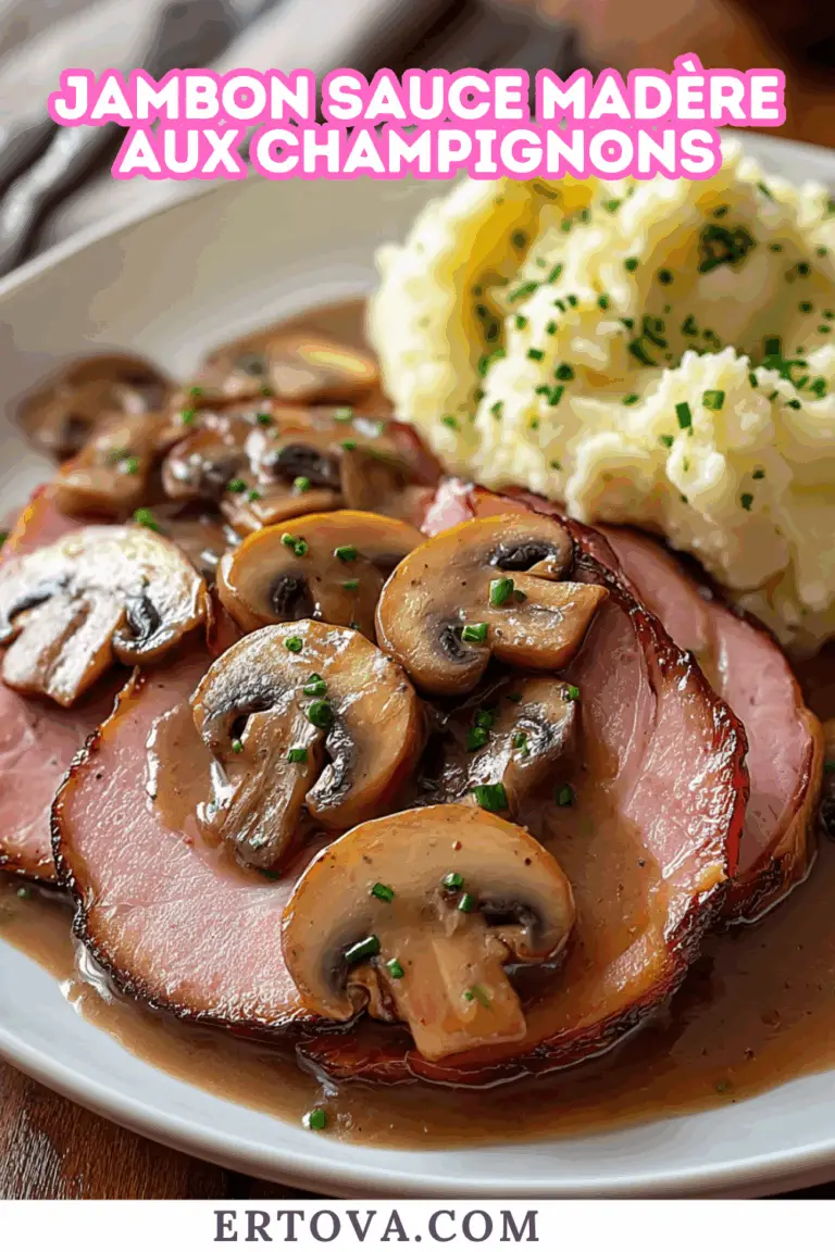 Jambon Sauce Madère aux Champignons