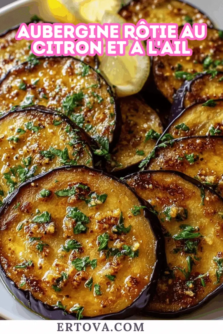 Aubergine rôtie au citron et à l’ail