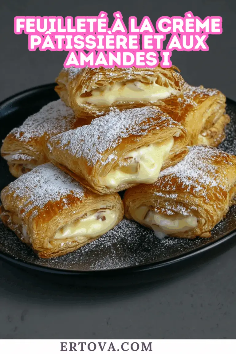 Feuilleté à la crème pâtissière et aux amandes
