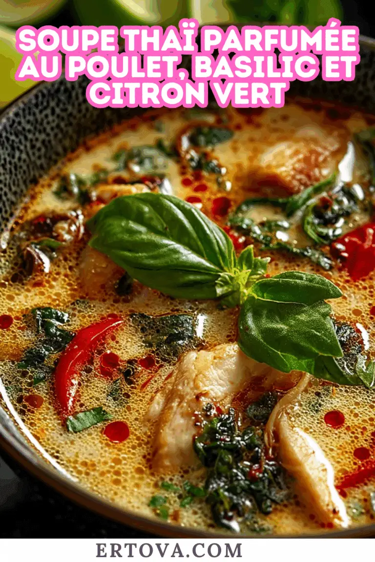 Soupe thaï parfumée au poulet, basilic et citron vert