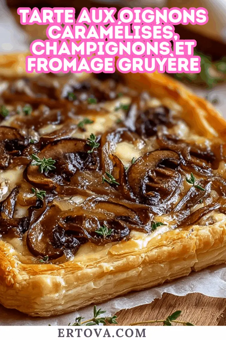 Tarte aux Oignons Caramélisés, Champignons et Fromage Gruyère