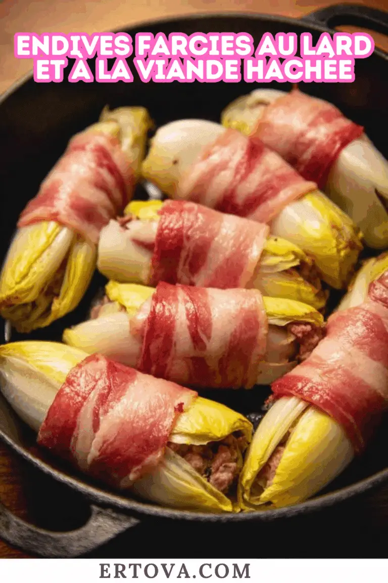 Endives farcies au lard et à la viande hachée