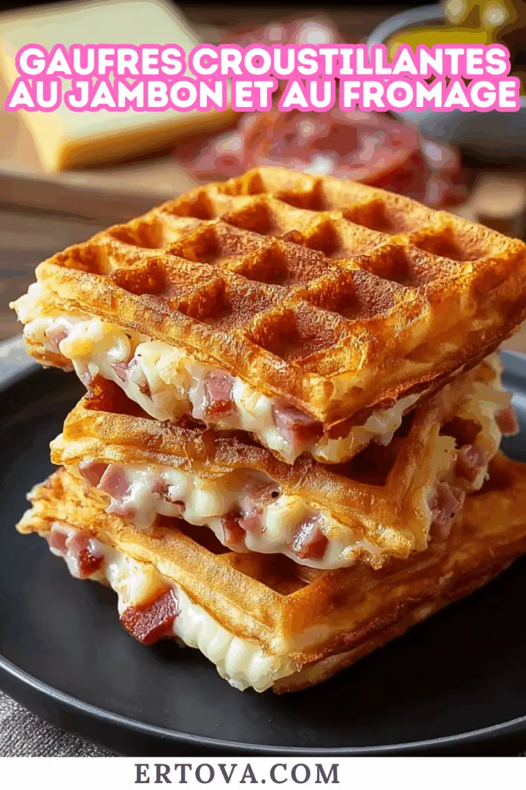 Gaufres croustillantes au jambon et au fromage